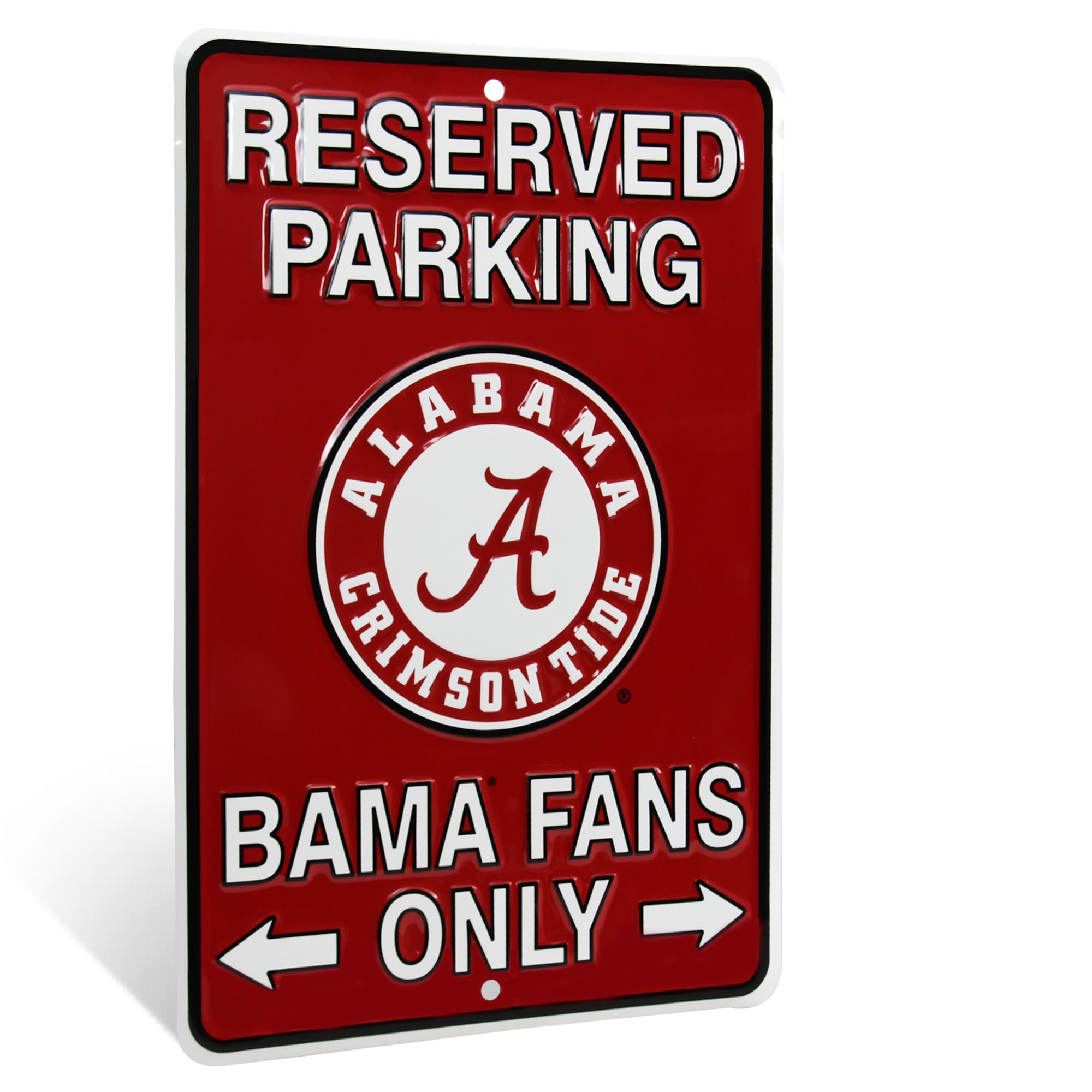 Alabama Crimson Tide Parking Sign - Reserved BAMA Fans Only - Roll Tide Wall Art Poster for Man Cave, Basement - No Parking Signs, Garage, Street, or