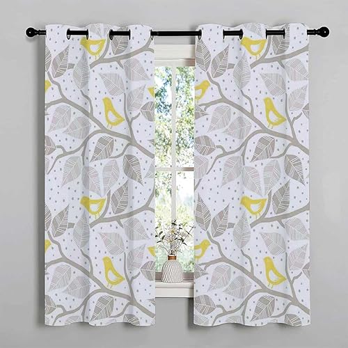 Miniatura 2 de Cortinas para Sala Elegantes Modernas - Funda opaca corta con ojales grises para puerta, 55 pulgadas de ancho por 55 pulgadas de largo, 2 paneles