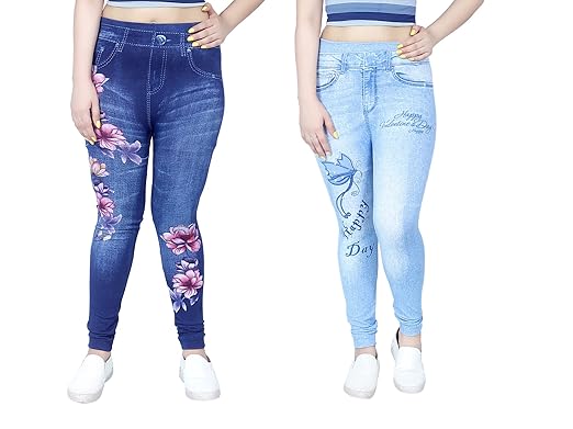 FAWN FASHION Combo Offer Girls Stretchable Slim Fit Jegging Pack of 2