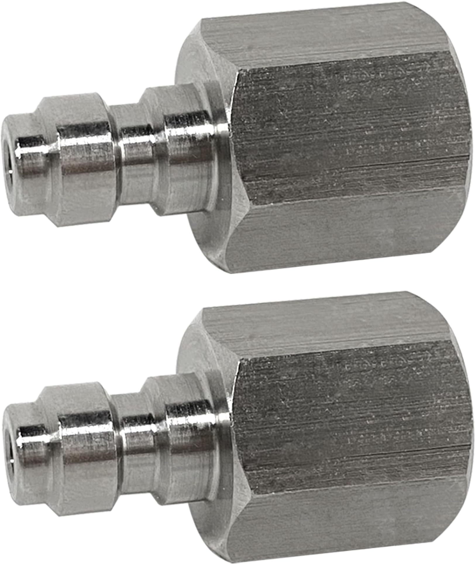 2PCS Female Thread Adapter, Stainless Steel 8mm Quick-Disconnect Plug with Seals, Air Tool Fitting Connector PCP Paintball Charging Fittings