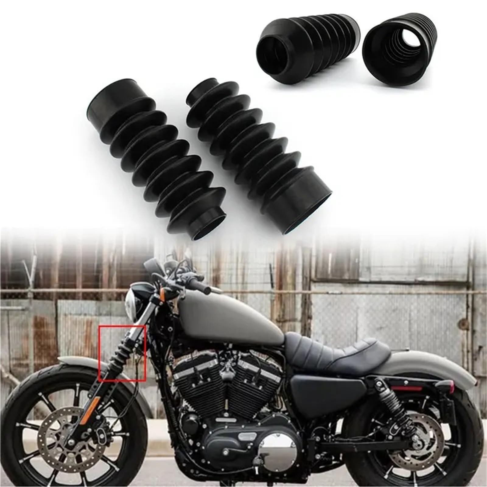 Motorrad Gabel 1 paar Motorrad Gummi Gabel Abdeckung Gamaschen Gators Stiefel Schock Staub Schutz 39mm Fit Für Harley FXD XL SPORTSTER