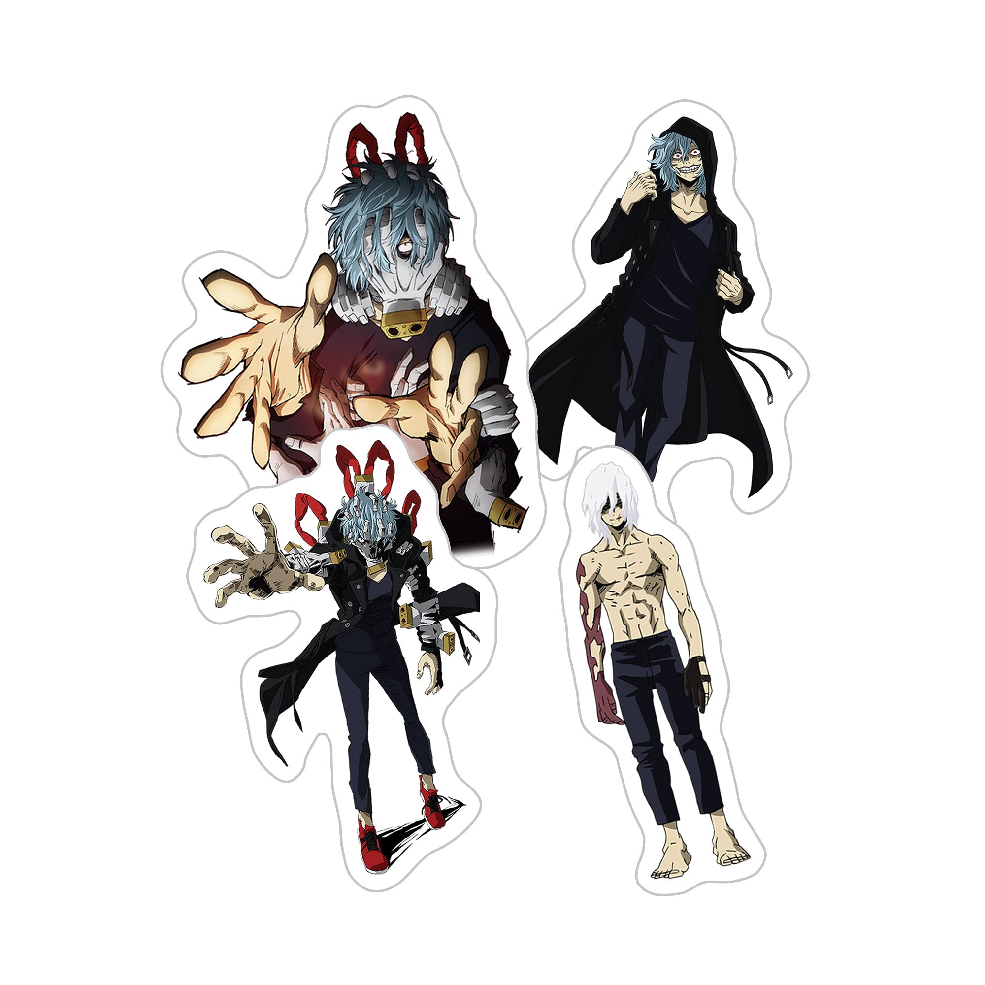 Alexiss MHA Tomura Shigaraki Tenko Shimura Cool Skill Pack 4Pcs MHA Sticker for Watter Bottles, Phone, Laptop, Skateboard, Car, Colorful Sticker, Pack 4 Pcs Size 3inch