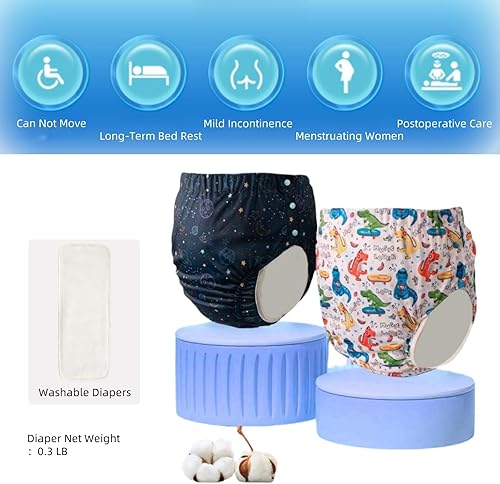 Miniatura 7 de Pañales de tela para adultos, pañal de incontinencia ajustable con broches, pañales de tela a prueba de fugas, pañales para el cuidado de la