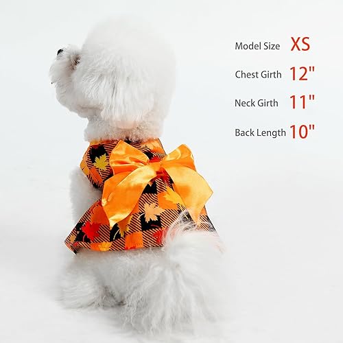 Miniatura 66 de PUPTECK Vestido de Navidad para perro, disfraz de cachorro, ropa para perros pequeños con falda de lazo, pijama Rojo (Navidad)