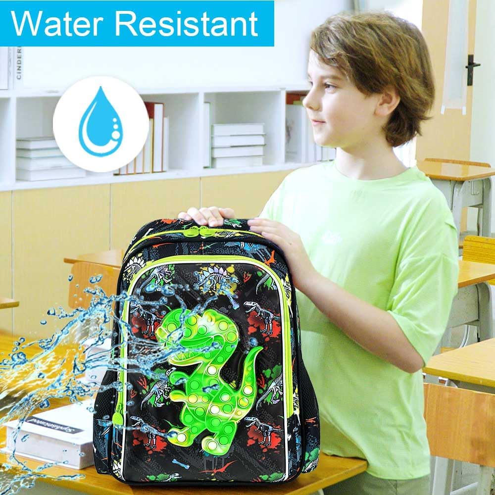 AGSDON 3PCS Dinosaur Backpack for Boys, 16" Kids Backpacks Water Resistant with Lunch Box, Bookbag for Elementary Preschool - Image 7