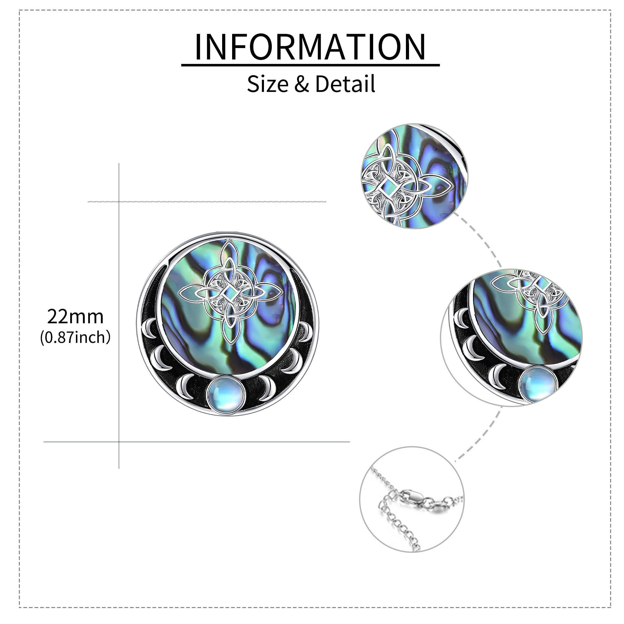JERWLI Hexe Knoten Halskette 925 Sterling Silber Hexe Knoten Kette Anhänger Schmuck Geschenke für Frauen Mädchen