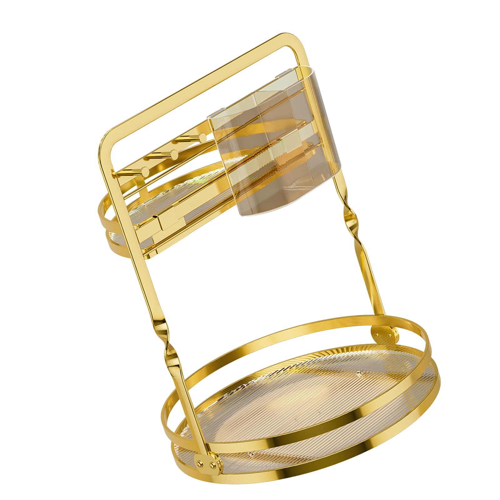 APGLSXY Metal Rotating Cosmetic Shelf with PP Base and Degree Turning Design for Skincare Makeup Items Black Makeup Planner