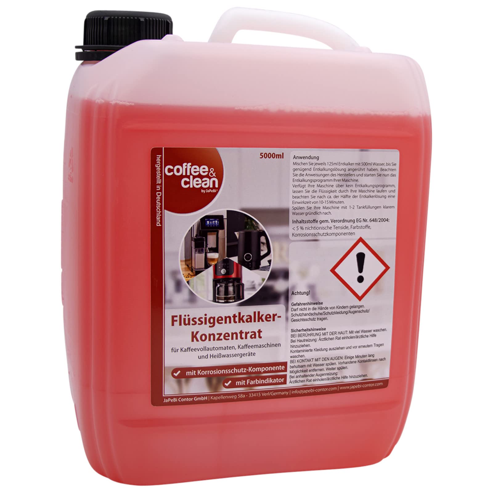 5L Milchschaumreiniger + 5L Flüssigentkalker für Kaffeevollautomaten Cappuccino- und Espresso-Maschinen Gastro