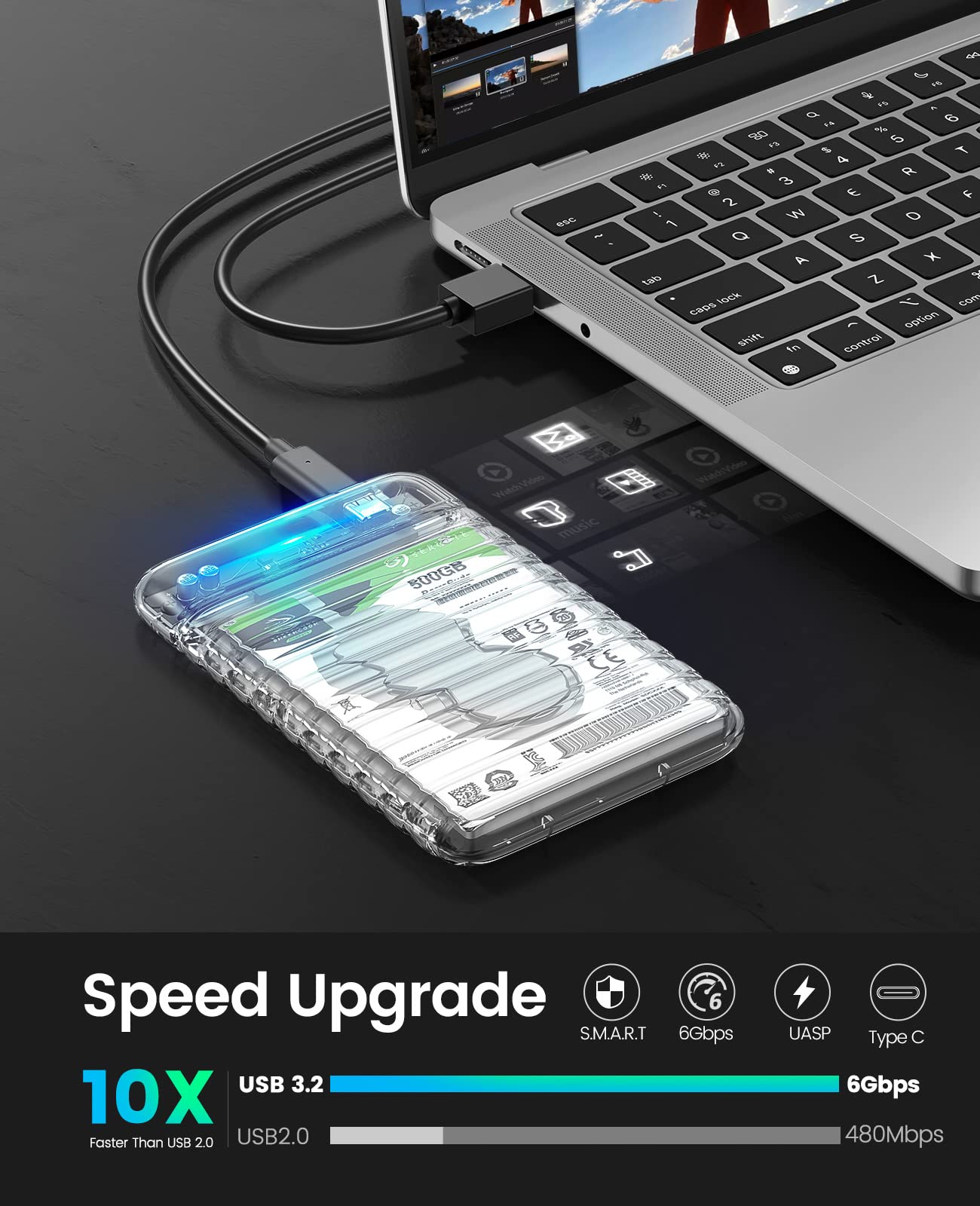 Amazon.co.jp: ORICO 2.5インチ HDD ケース USB C to SATA III