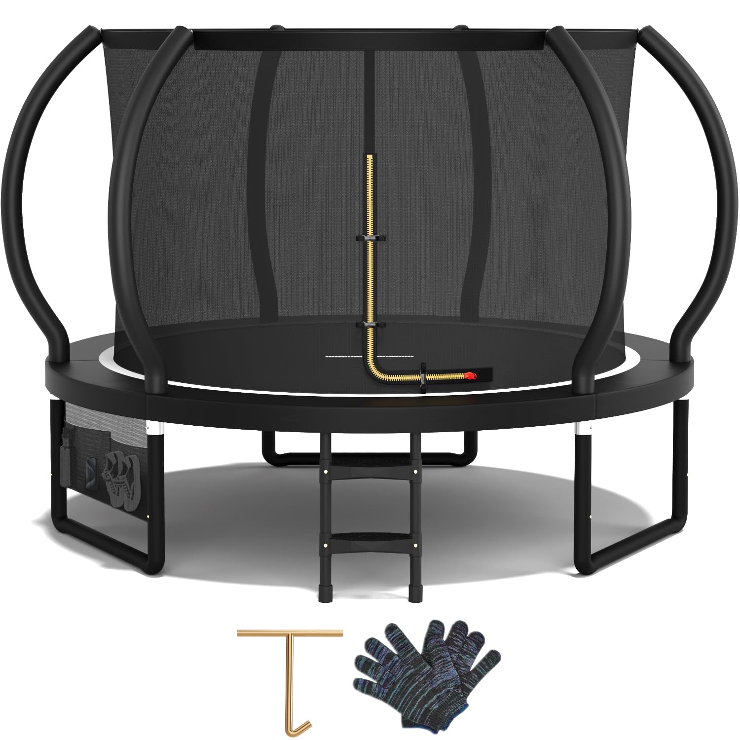 Devoko Trampolín Exterior Calabaza Ø 228-427 cm GS Red Seguridad Escalera 150 kg