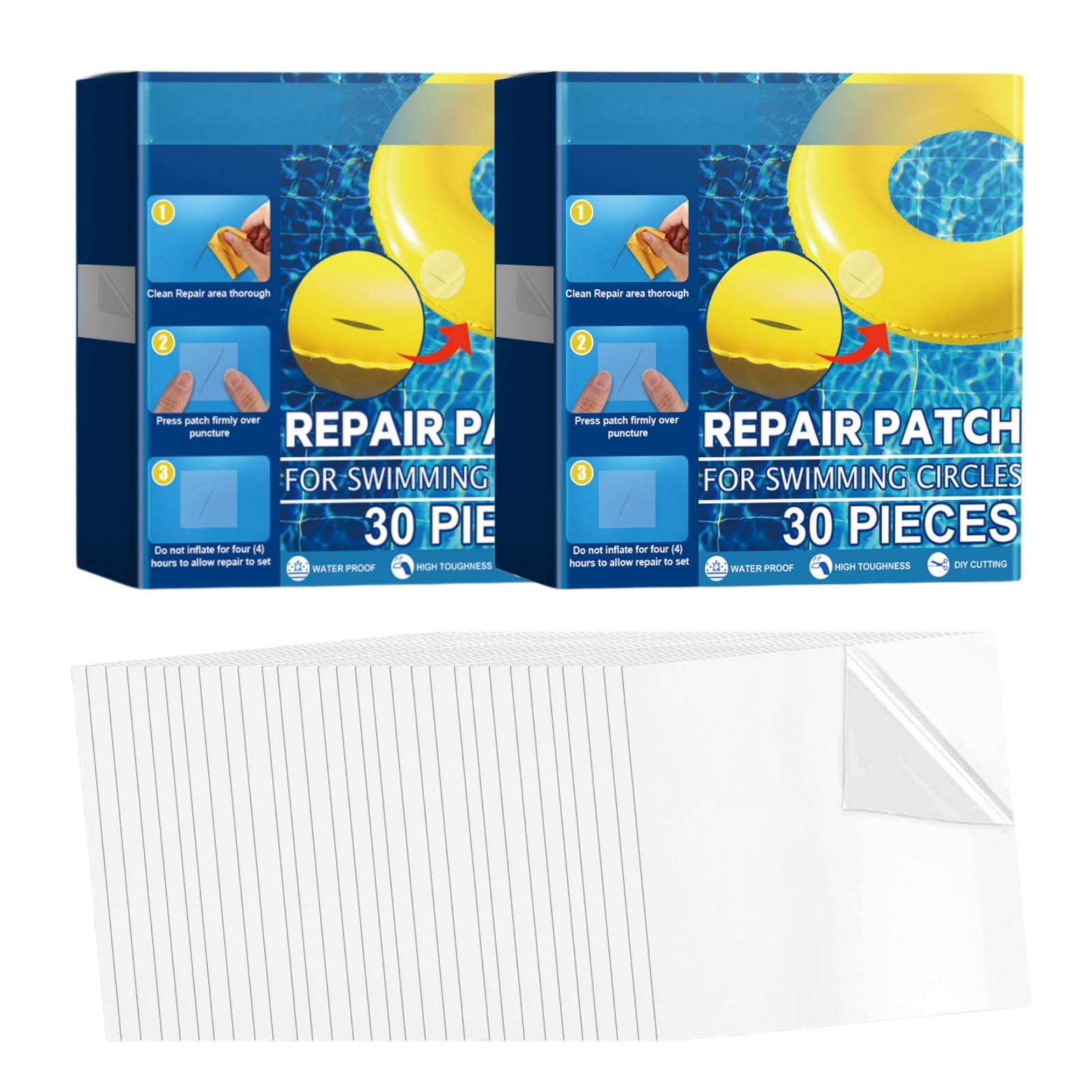 2 * 30Pcs Inflatable Repair Patches Kit, Swimming Air Beds Repair Patch