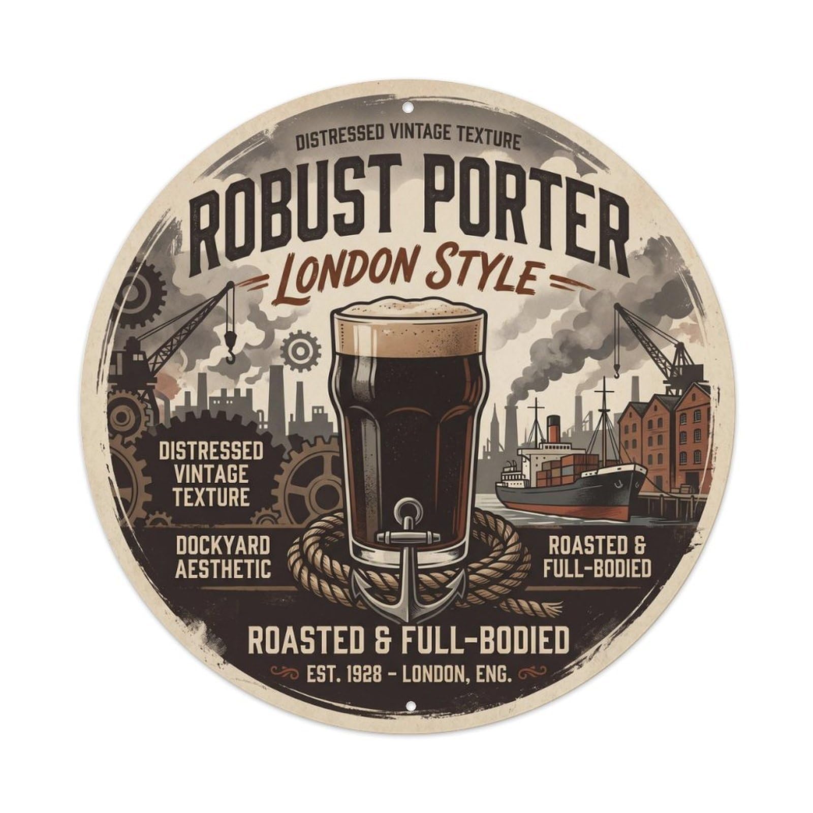 Strong Porter Craft Beer Tavern Culture Malt Roast Metal Tin Sign