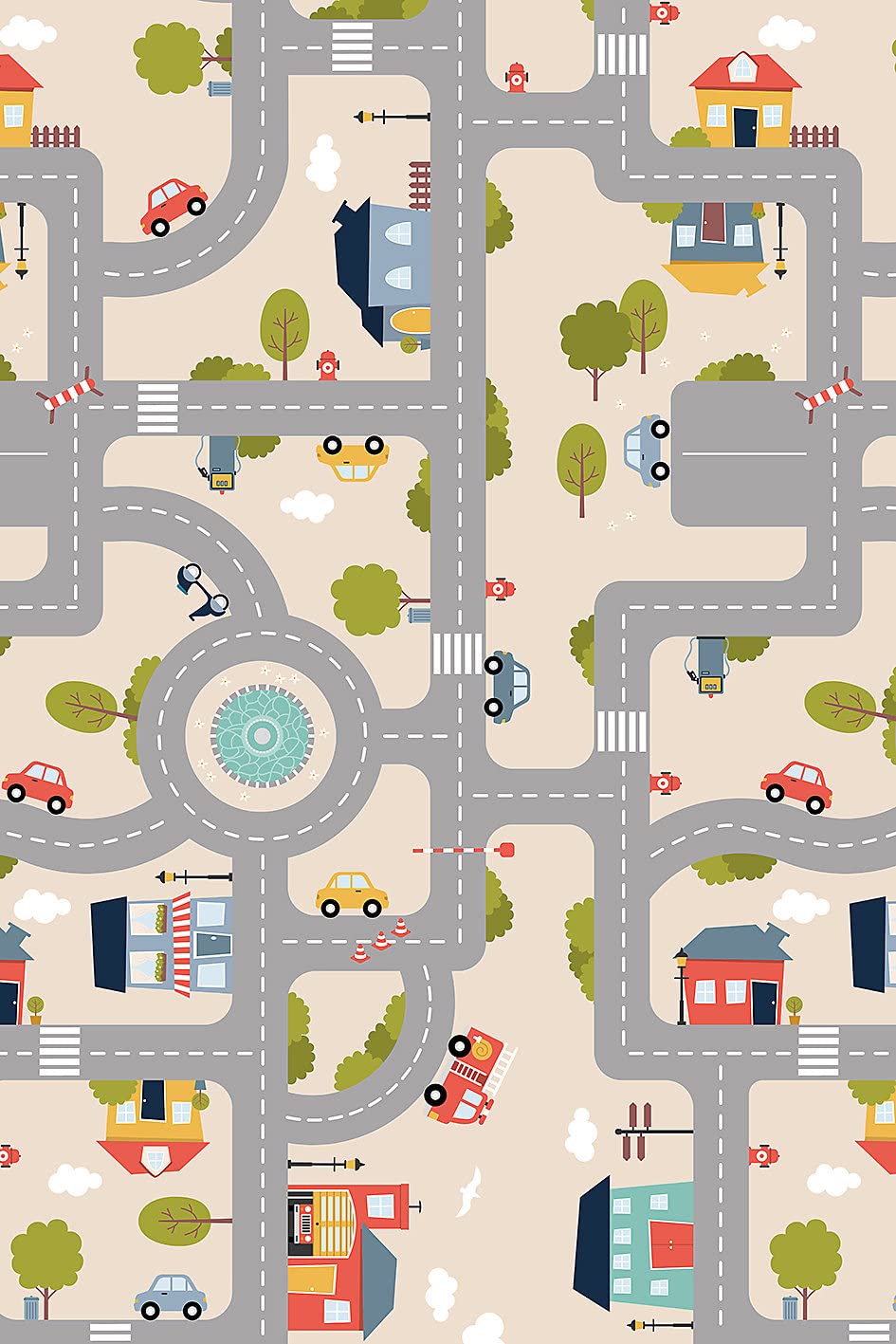 ACHOKA Traffic Rug Washable Junior 100 x 150 cm Vinyl Beige