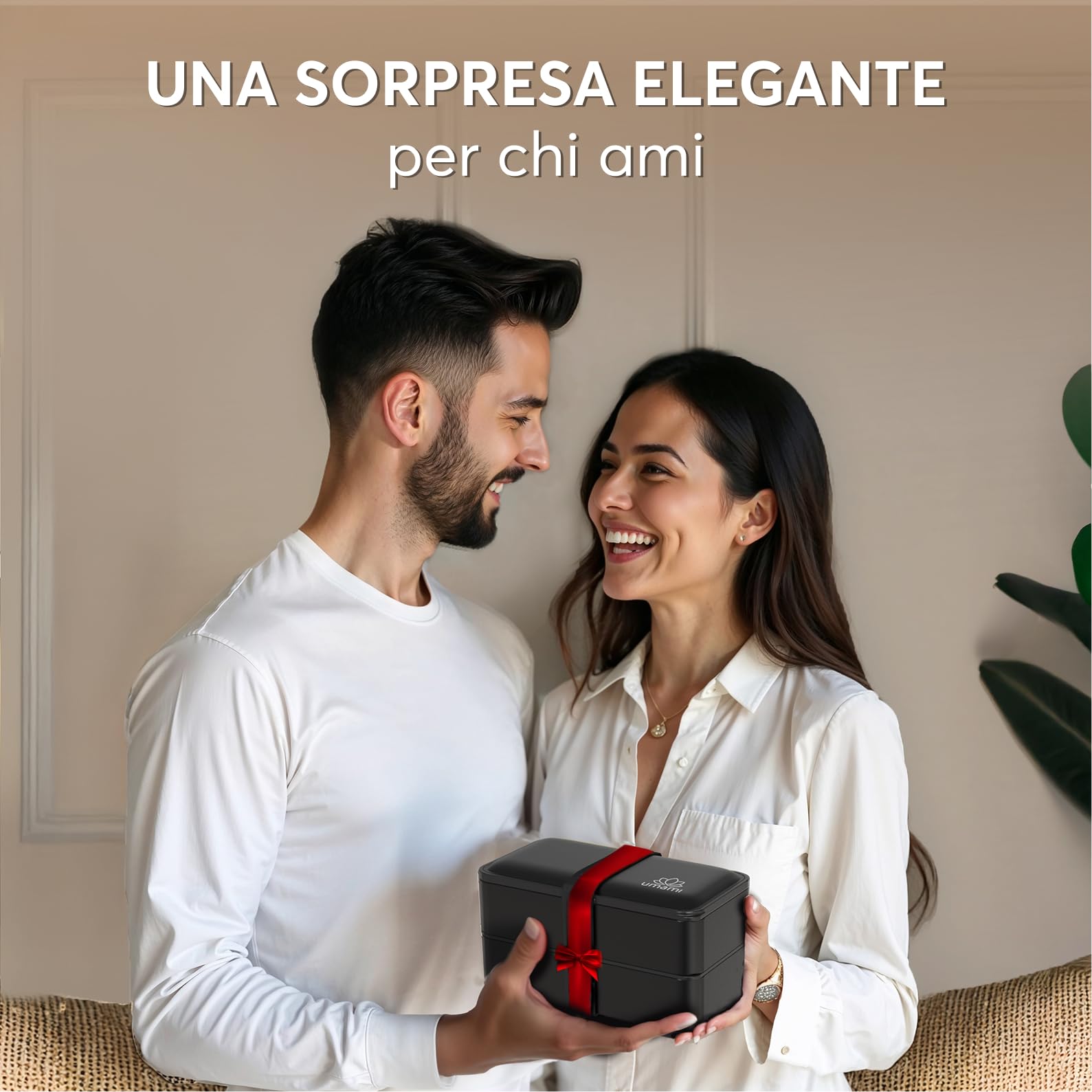 Umami Porta Pranzo, Sicuro per Microonde, Lavastoviglie, Portapranzo Ufficio, Bento Lunchbox Prova di Perdite per Adulti, Nero Opaco, 1200 ml