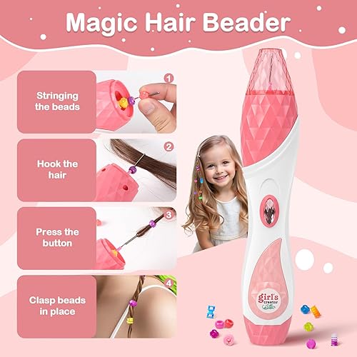 Miniatura 2 de Máquina automática para trenzar el cabello, juguetes de peluquería para niñas con trenzador, cuentas, peluca y accesorios, juego de herramientas de