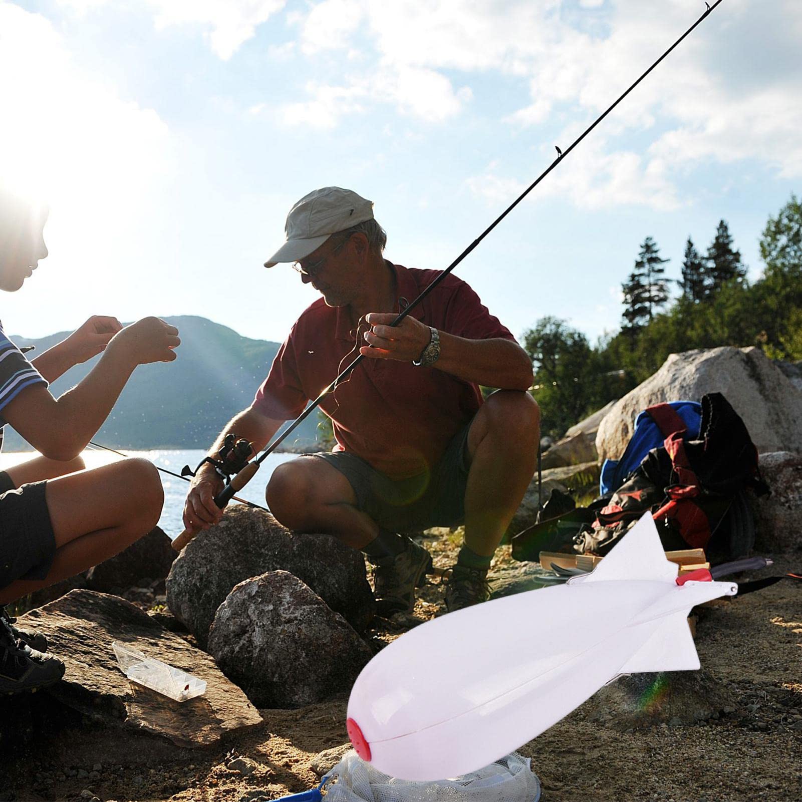 Pesca alla carpa alimentatore per bombe con Spod esca galleggiante porta esche Pellet razzo alimentatore Pesca Iscas Pesca attrezzatura accessori