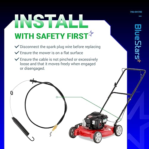 Miniatura 8 de BlueStars 946-04173E 746-04173E - Cable de compromiso para cubierta, compatible con MTD Troy Bilt 746-04173 746-04173B 746-04173A 746-04173C