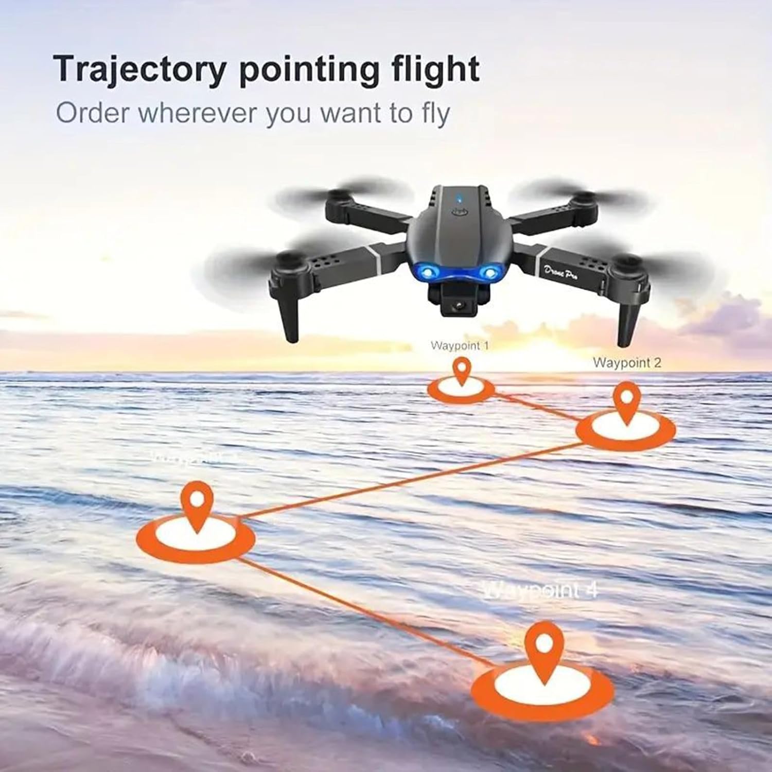 Brushless Motor Drone with 4K Camera, Long Range FPV Video RC Drone, 2.4G FPV Drone for Adults, RC Quadcopter with Auto Return, Follow Me, Fly Route, Fly Altitude Hold, Headless Mode