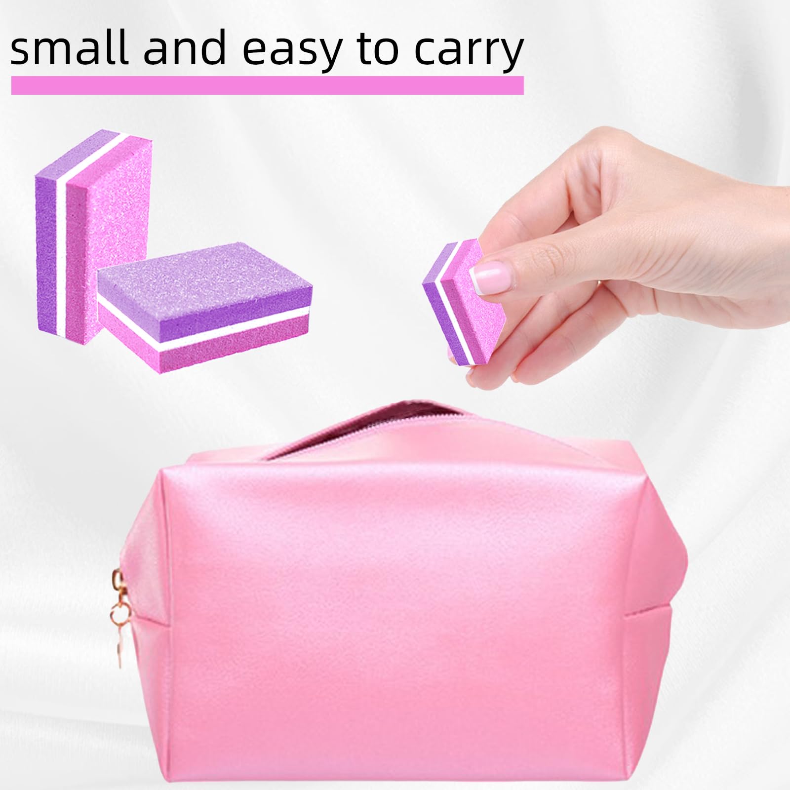 50 pulidores de uñas de esponja, mini limas de uñas de grano 100/180, mini lima de uñas de bloque pulidor para uñas acrílicas y naturales, bloques de pulido de doble cara para manicura y pedicura