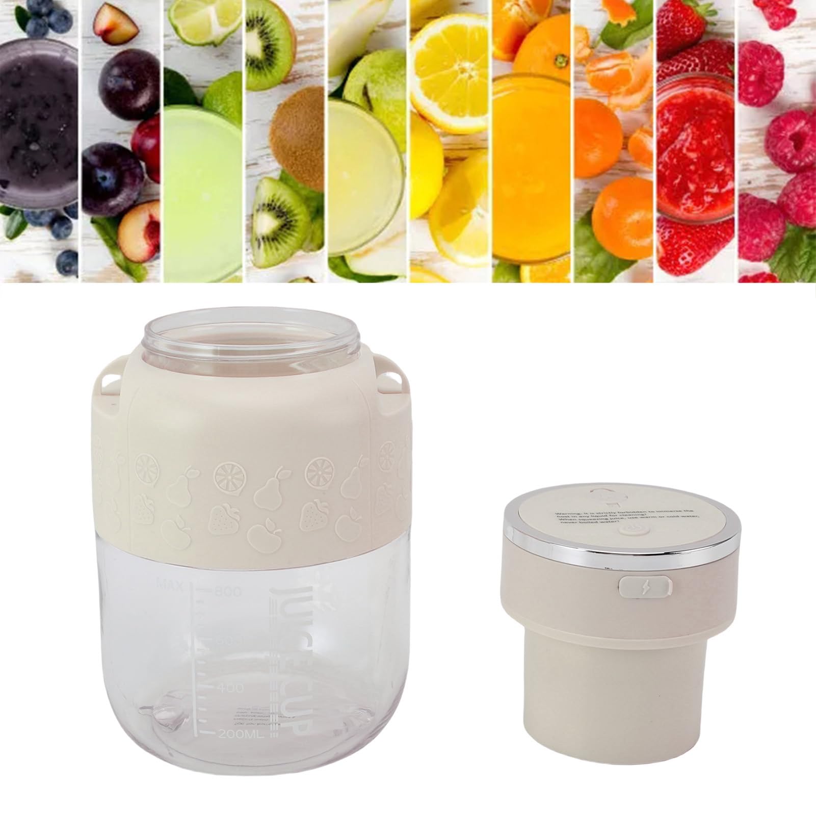 Rosvola Licuadora Portátil para Viaje, Gimnasio, Oficina, 800ml, 1300mAh