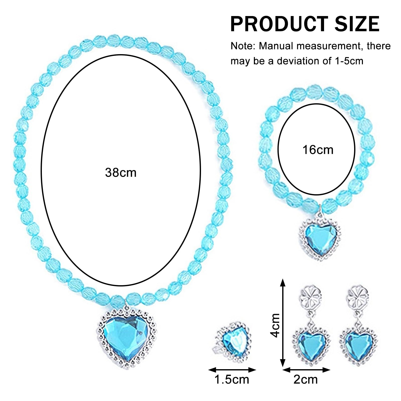 EDLMKM 6 Set Princess Jewelry Dress Up, Kids Jewellery Sets for Girls Age 3-6, Princess Pretend Jewelry Toys - Image 2
