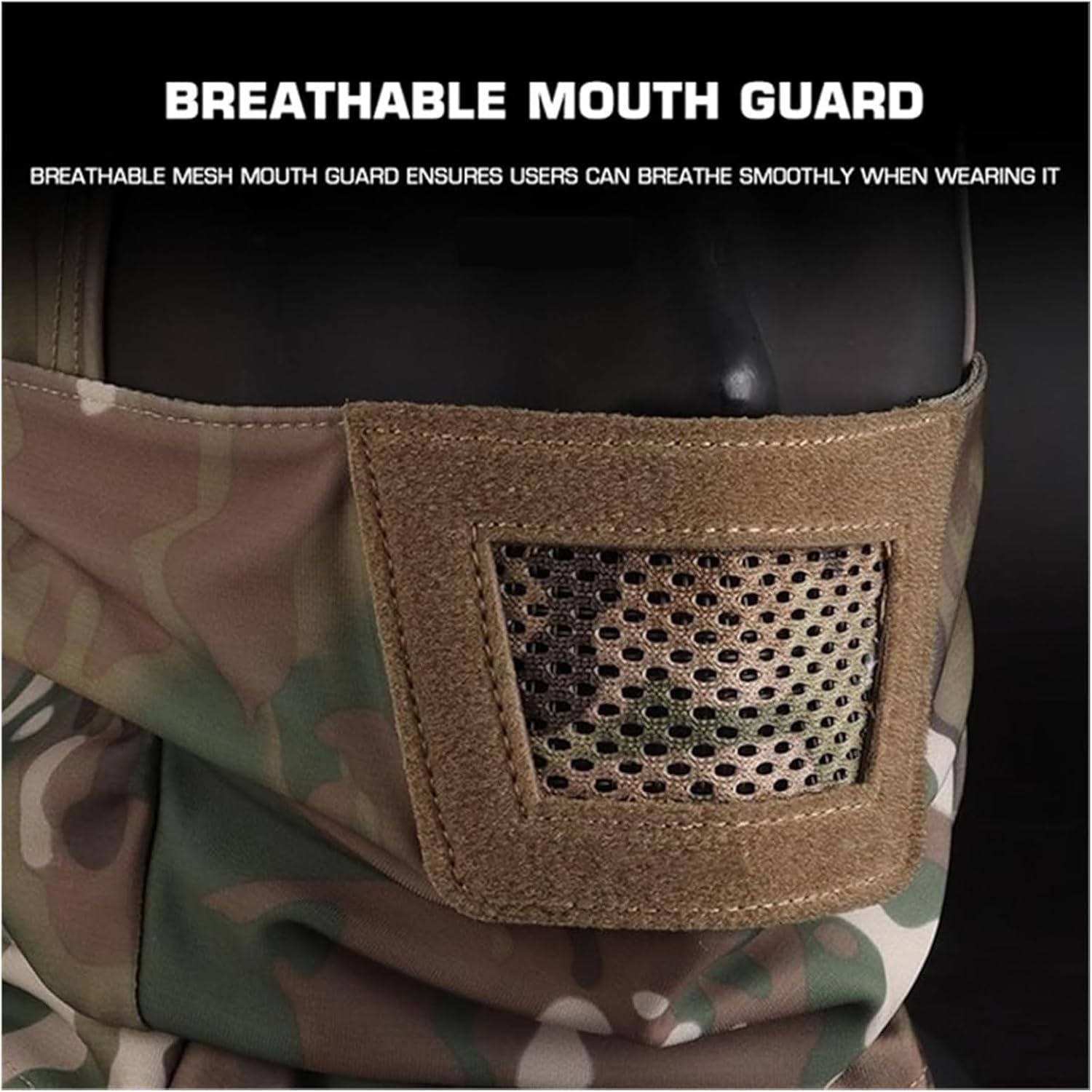 Unisex Air Gun Mask,Full-face Protective Rider Headgear and Neck Protector,Suitable for Tactical Helmets, Cycling, Paintball, and Hunting; Fits Head Circumferences of 52-66cm