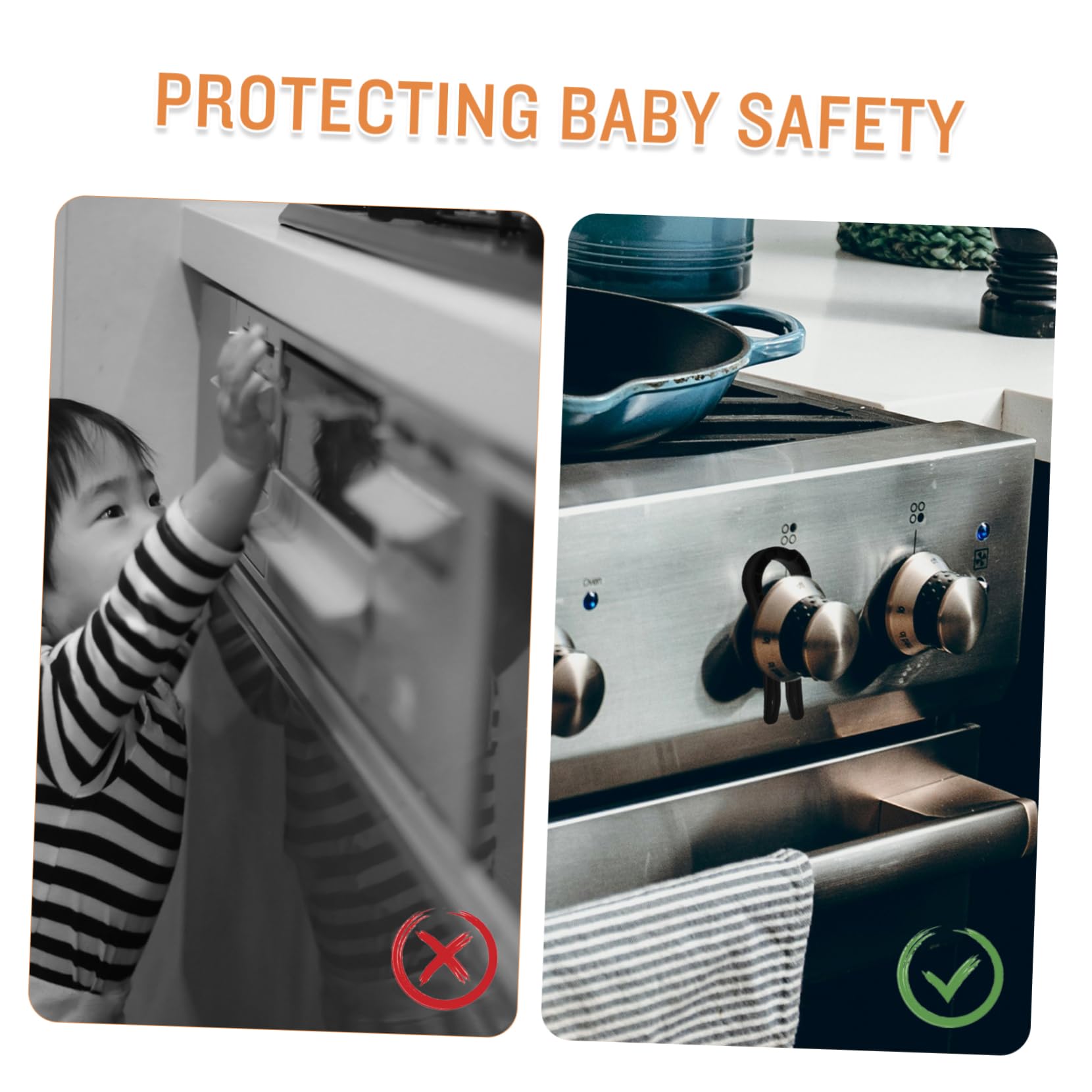 BESPORTBLE Gas Stove Knob Locks 5 Pack Safety Locks Kitchen Stove Knob Protectors for Child Safety