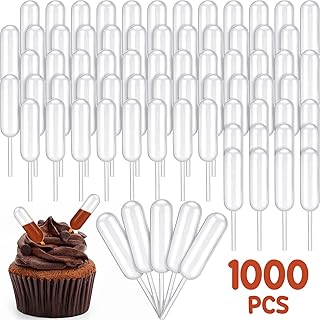 1000 Pcs 4 ml Plastic Pipettes Squeeze Transfer Dropper Disposable Liquid Dropper Transfer Pipettes for Cupcakes Chocolate Dessert