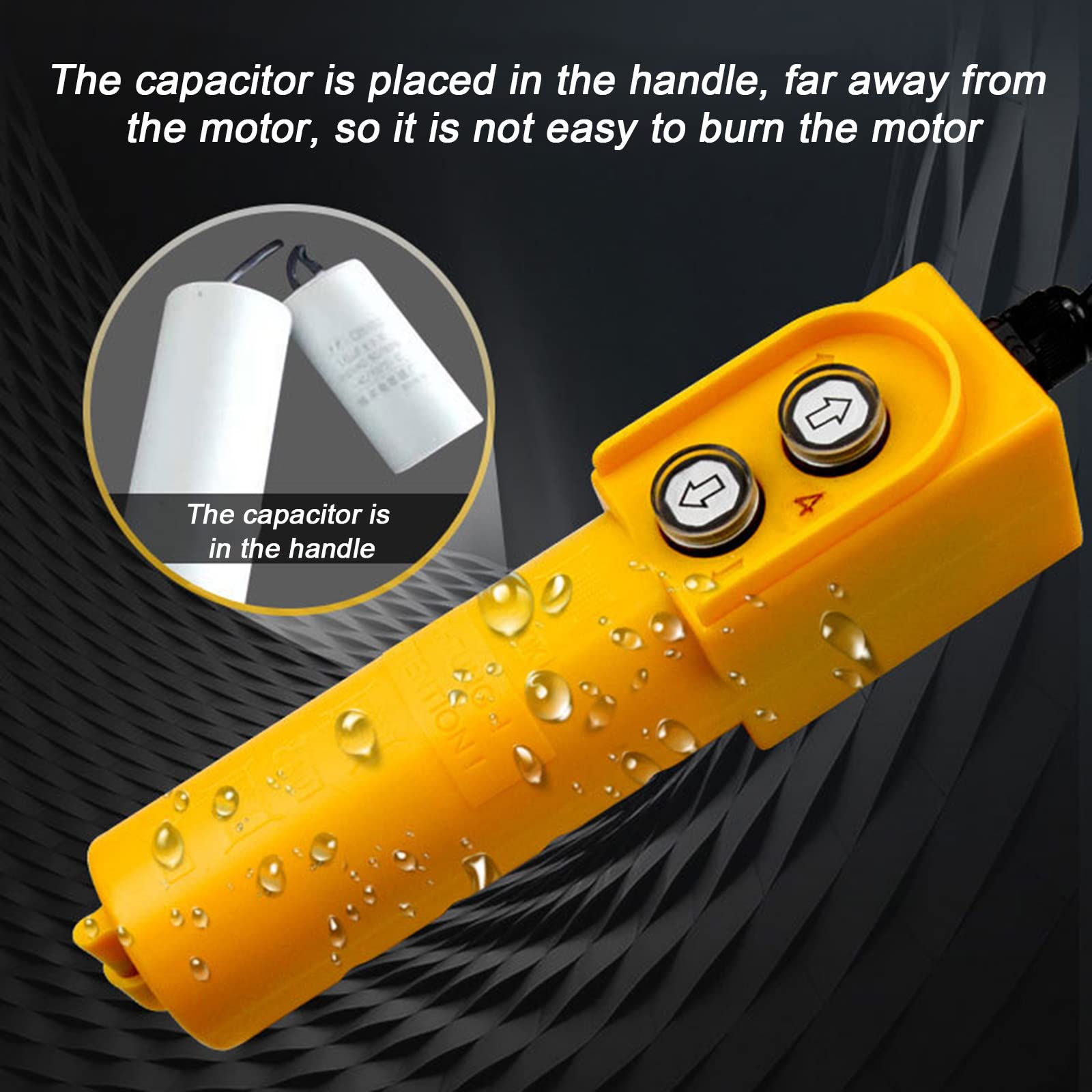Mini Polipasto de Elevación Eléctrico, Elevador de Cable Eléctrico de Motor de Cobre Puro de 510 W, Cabrestante Eléctrico con Freno Automático, Grúa Doméstica Pequeña de 110 V/220 V,200KG/12M