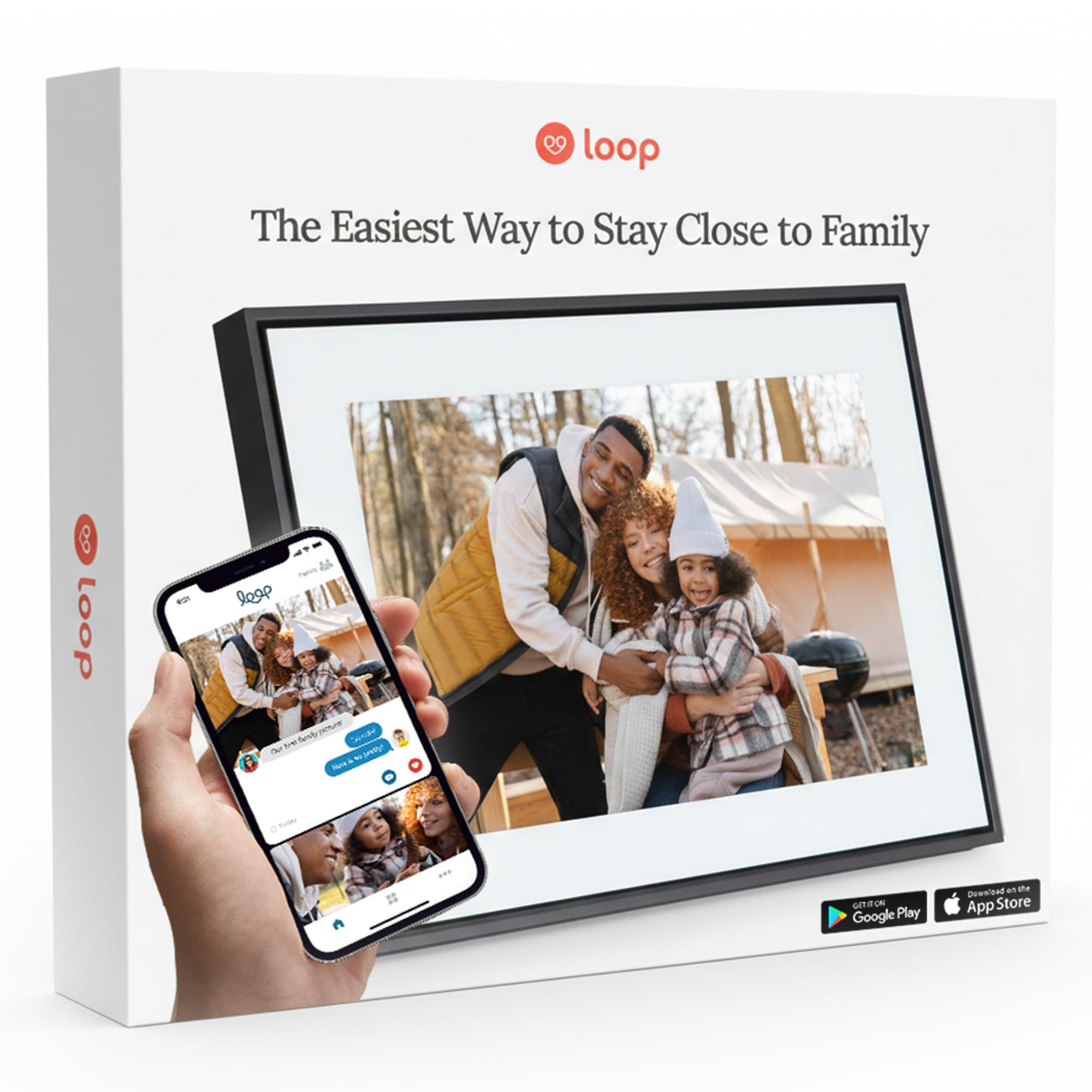 Loop Pro Digital Picture Frame with Wi-Fi Touchscreen 1920x1080 Full HD 10.1-Inch Digital Photo Frame for Home – Text & App Sharing Feature – Easy Use