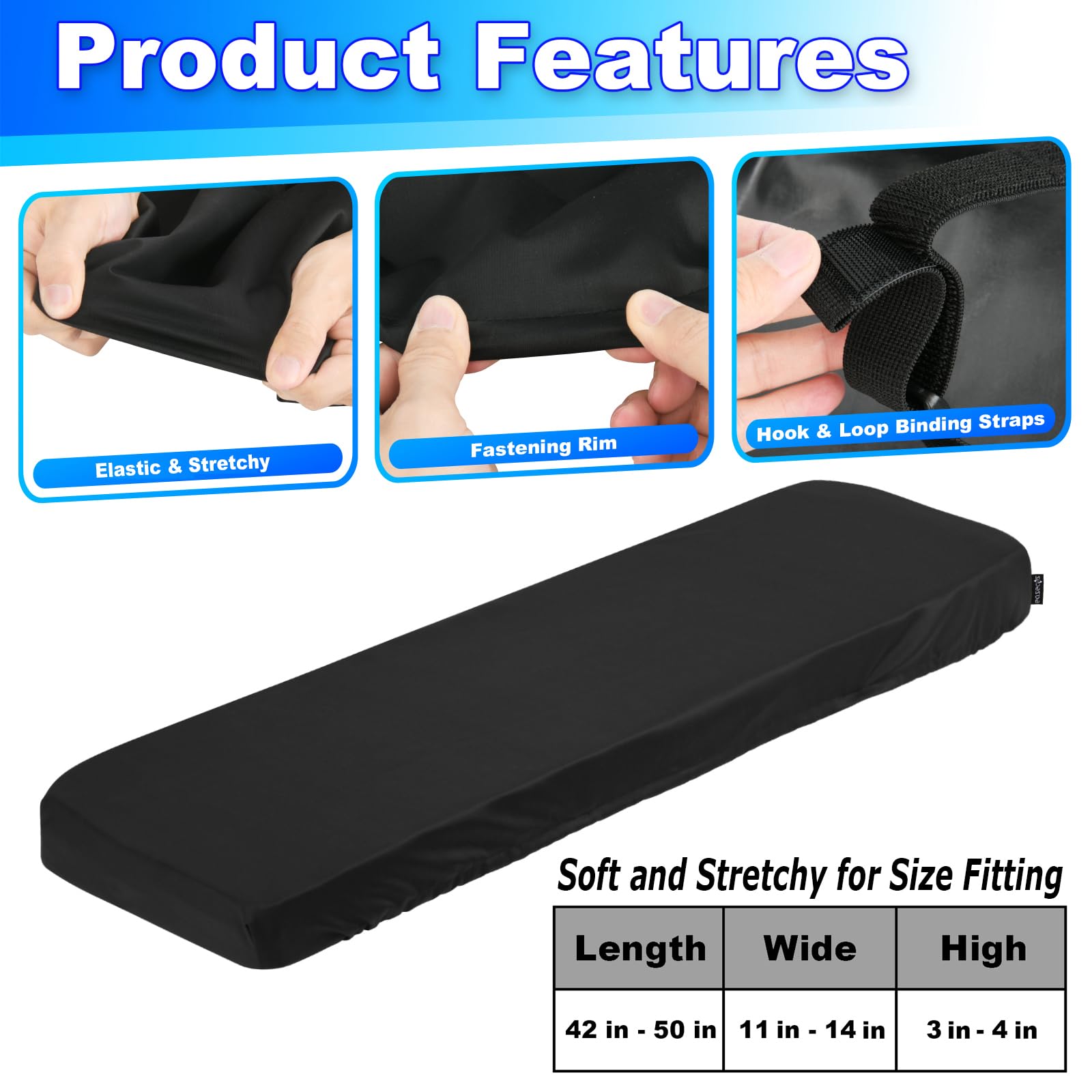 Funda protectora para banco de pesas, banco de gimnasio y entrenamiento, para ejercicio plano, para sentarse, banco de fitness, elástica, a prueba de polvo y lavable