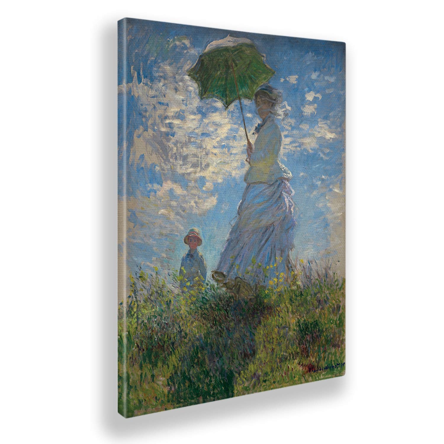 Giallobus - Quadro - Claude Monet - Donna con ombrello - Tela Canvas Telaio Standard - 70x100 - Pronto da appendere - Quadri moderni per la casa