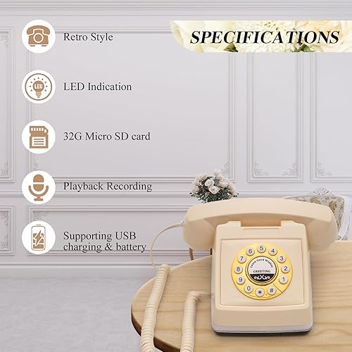 Miniatura 2 de UKBW Libro de invitados de audio, teléfono de boda, grabación de 32 G, mensaje de audio personalizado con libro de visitas, libro de visitas de