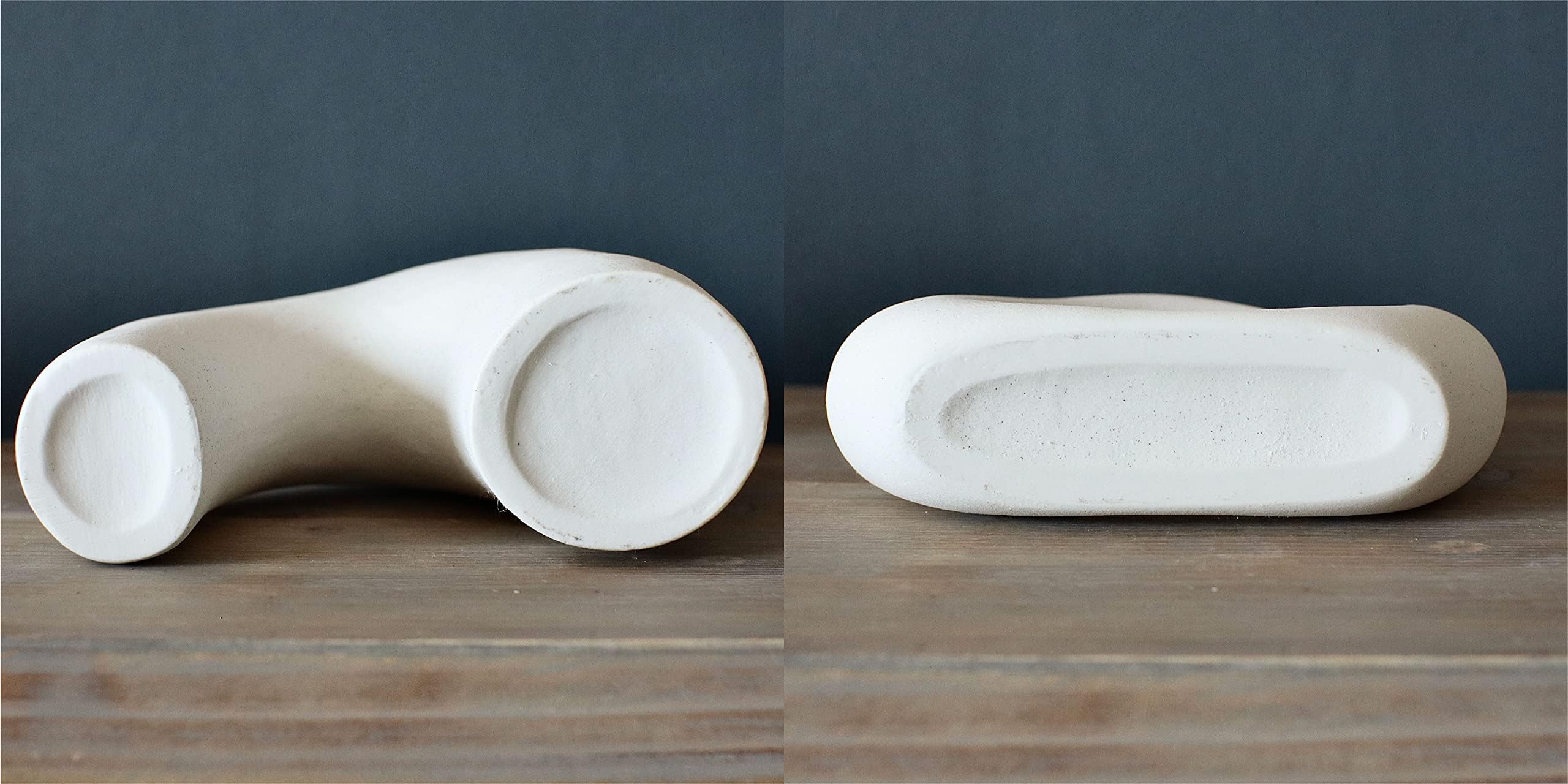 Carrot's Den Donut Vase, 2er Set - Minimalistischer nordischer Stil, weiße Keramikvase Dekor - Tischdekoration Hochzeit, Wohnzimmer, Bücherregal, Schlafzimmer, Büro, moderne Boho Wohnkultur (Warmweiß)