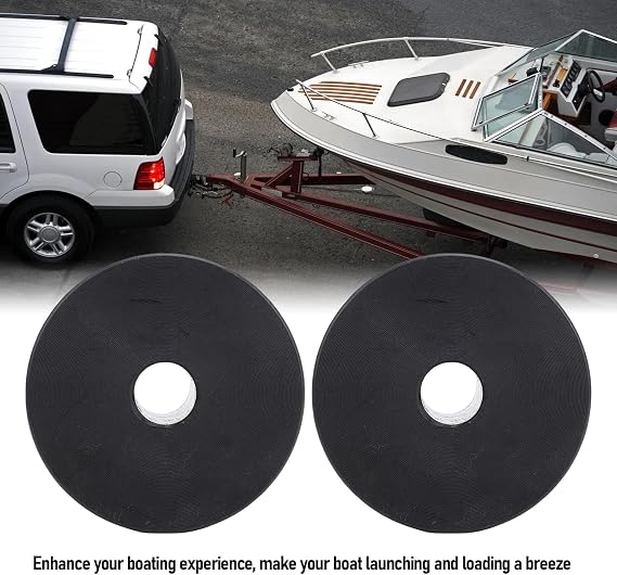 Sorandy 2 Pcs Boat Trailer Rollers, 2.44x1.69in Marine Trailer Bow Roller Reduce Drag Black Nylon Boat Roller for Yacht, Lifeboat, Jet Ski