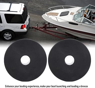 Sorandy 2 Pcs Boat Trailer Rollers, 2.44x1.69in Marine Trailer Bow Roller Reduce Drag Black Nylon Boat Roller for Yacht, Lifeboat, Jet Ski