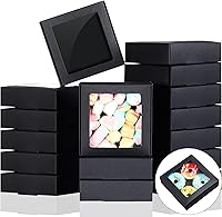 Vista 1 de Zonon 30 Cajas de Papel Kraft con Ventana 4.13 x 4.13 x 1.18 Pulgadas para Empaquetado de Dulces, Pequeñas Cajas de Regalo, Porta Jabón, Mini