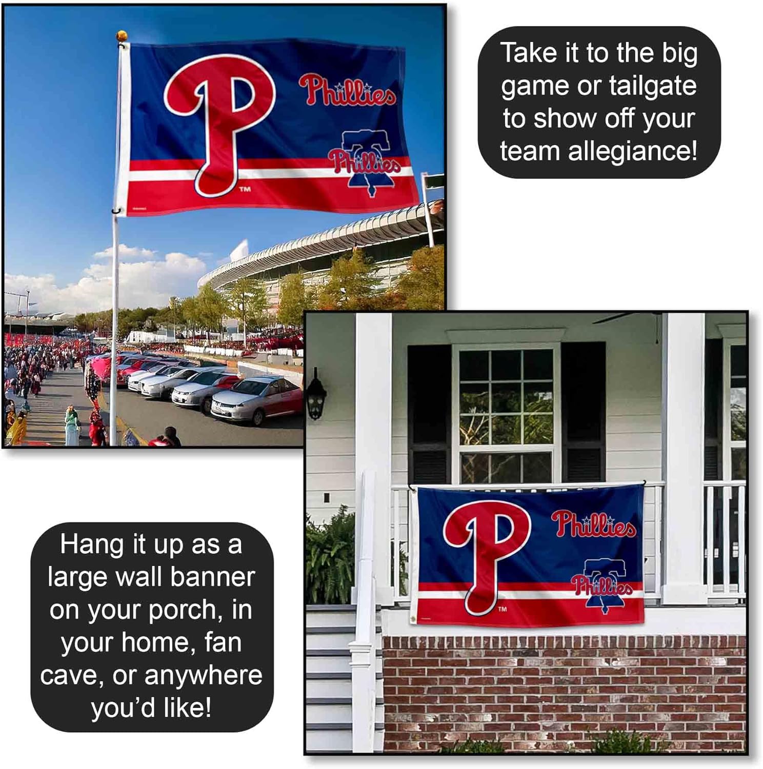 WinCraft Philadelphia Phillies Logo Insignia 3x5 Foot Grommet Banner Flag - Image 4