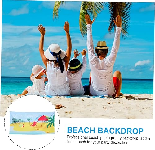 Miniatura 8 de Homoyoyo 3pcs Beach Background Cloth Summer Decor Beach Pool Wall Banner Out Door Decor Beach Banner Photography Backdrop Palm Leaf Decor Pool Party