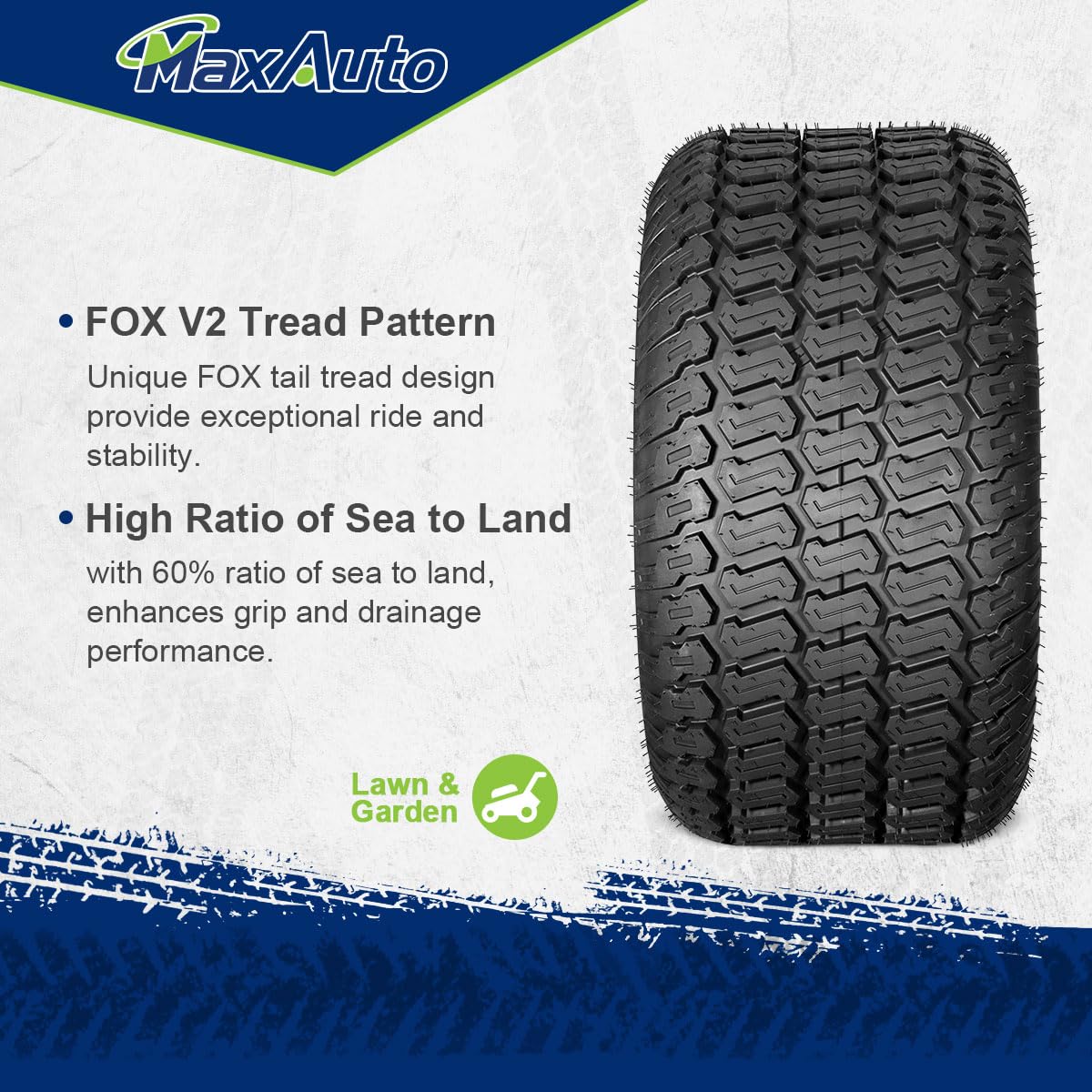 équipement Tondeuse Gazon Lot De 2 Pneus Tondeuse Gazon 26x12-12 - 4 Plis Sans Chambre à Air Pour Tracteur Jardin 26x12-12 4 Plis