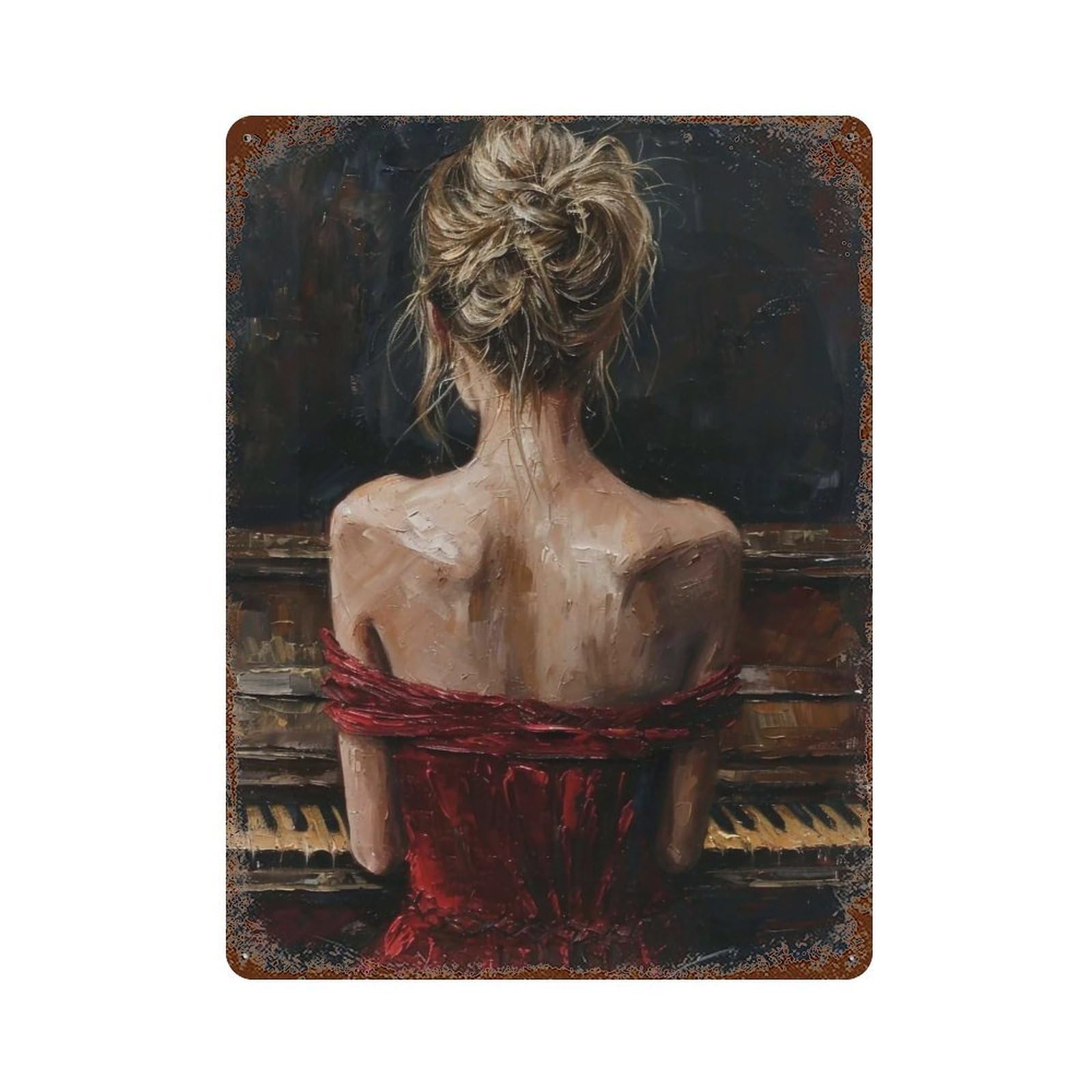 HDURYEYRYY Melody In Scarlet 04 Wall Retro Iron Vintage Art Metal Tin Sign Poster Modern Home Cofffee Club Art Bar Shop Decor 40x30cm