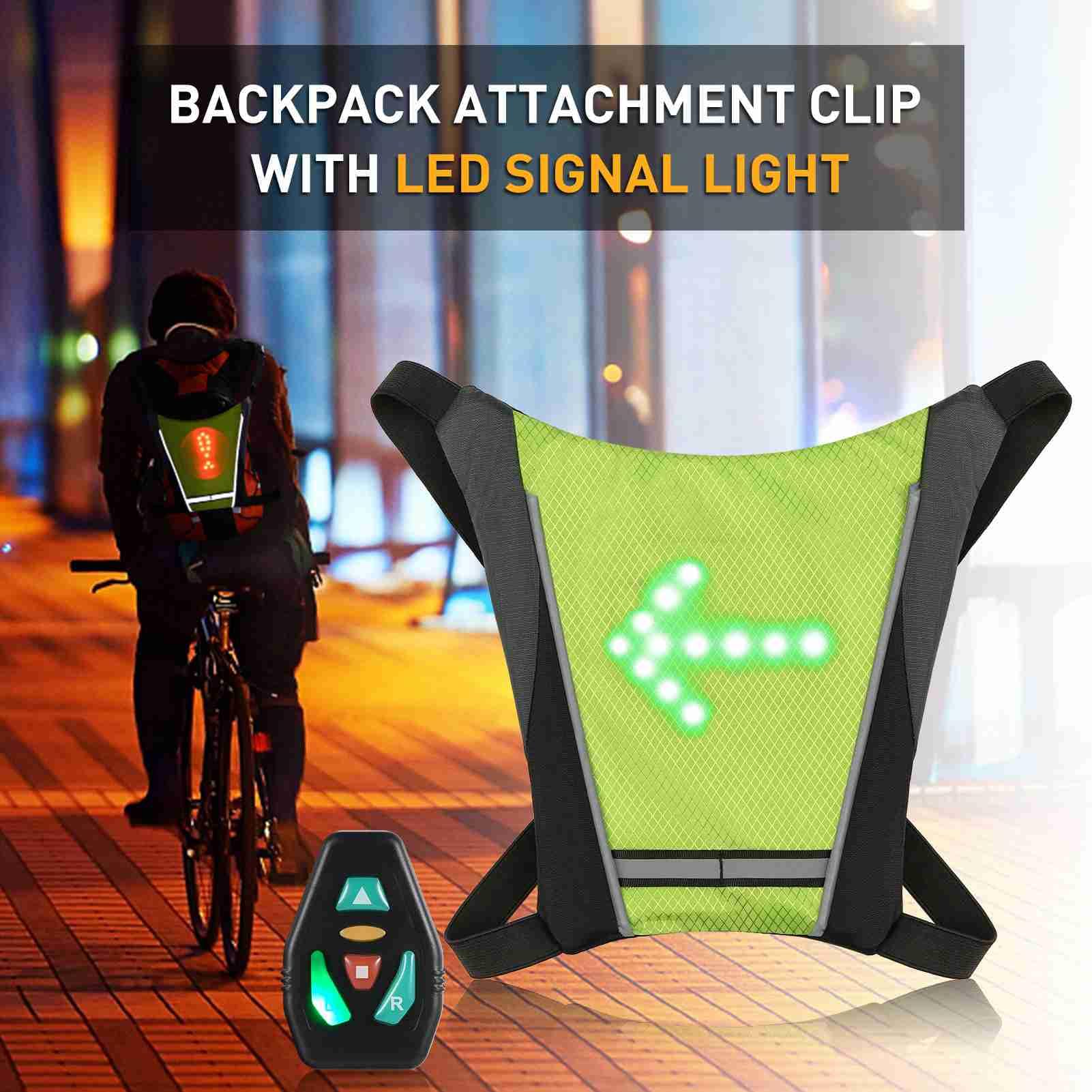 TARSHYRY Gilet à Vélo, Gilet Réfléchissant LED Turn Signal Signal Gifil avec Indicateur de Direction de Bilan