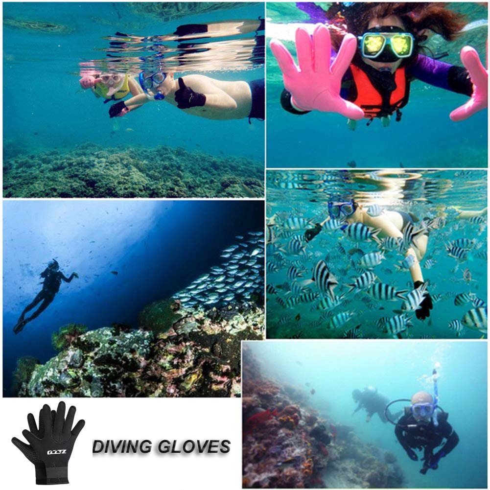 Guantes de neopreno para buceo, buceo, buceo, guantes de buceo, para hombres, mujeres, niños, 3 mm, 5 mm, flexibles, antideslizantes, térmicos, guantes de surf de cinco dedos para pesca con lana,