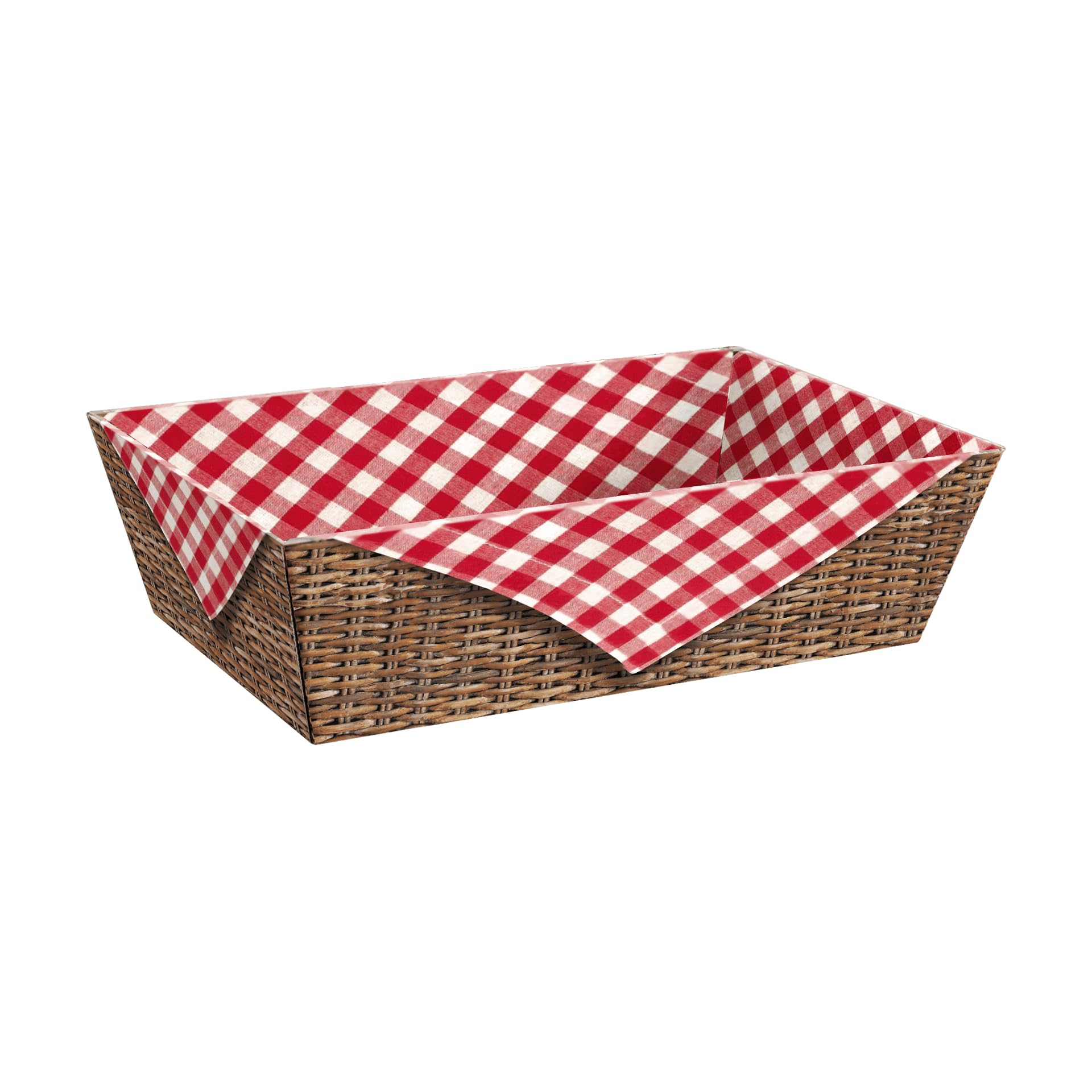 [BOXXCO] 25 Stück Präsentkörbe Viereckig Brotzeit Rot Mittel 336x196x110 mm - Hochwertige Geschenkkörbe Leer aus Wellpappe für Feinkost, Firmenpräsente & Geburtstage