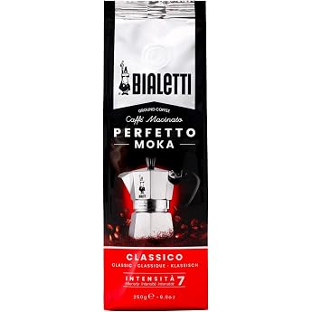 Bialetti - Perfetto Moka Classico: Ground Coffee with Medium Roast Aroma of Hazelnuts and Dried Fruits, 250g x 6, Bag with Ar