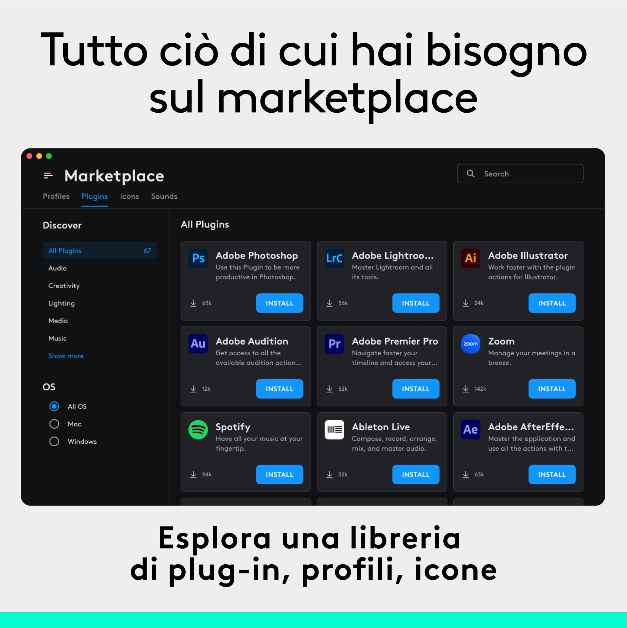 Logitech MX Creative Console, keypad programmabile con 9 tasti LCD personalizzabili e manopola di controllo per progettazione grafica, montaggio video, fotografia, per Adobe, Zoom, Spotify - Grafite
