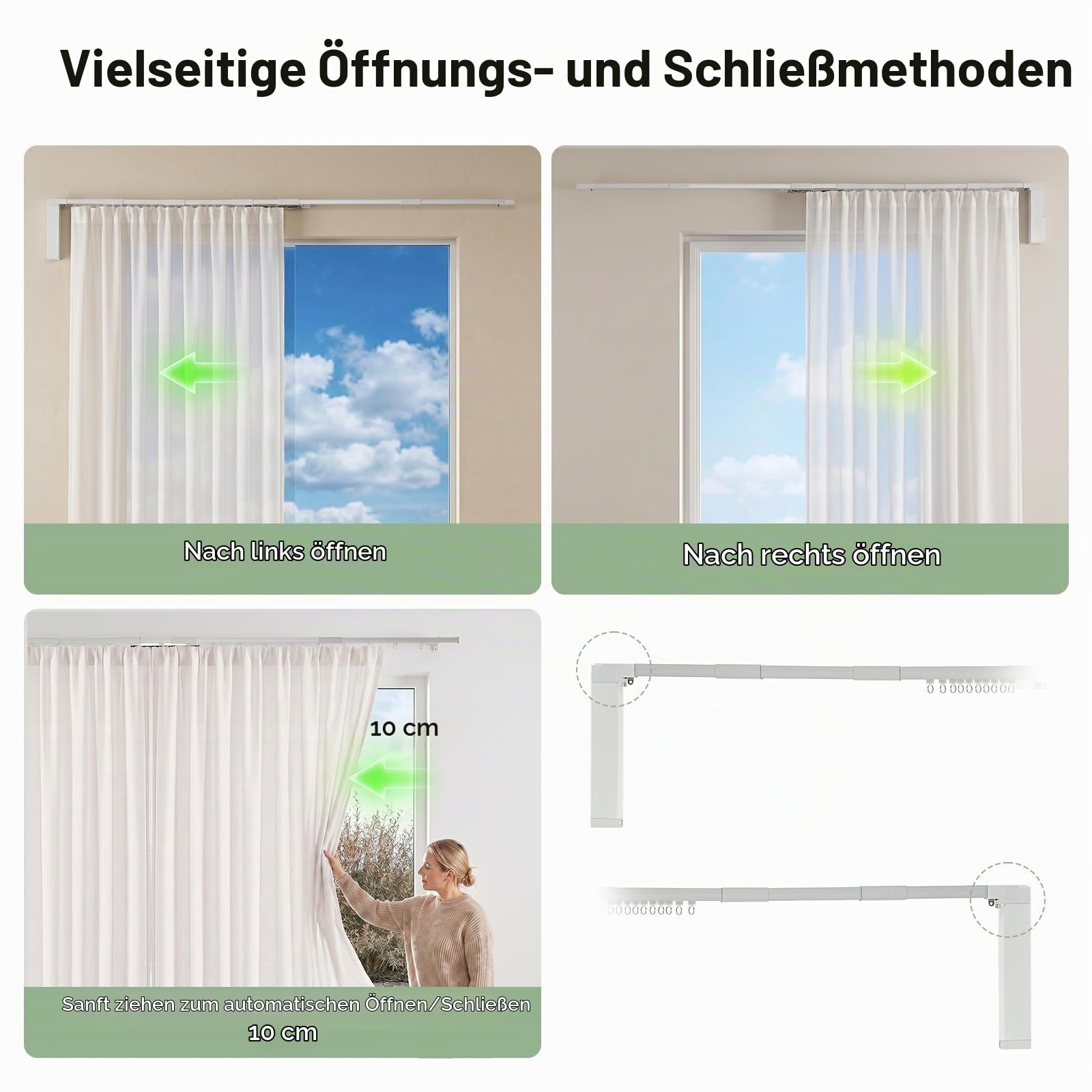 Motorisiert Vorhangschiene, Maßgeschneidert Komplett Montierte Intelligente Elektrische Vorhangschiene,Anwenden 2.16-4.2m,mit Alexa Google Home und App