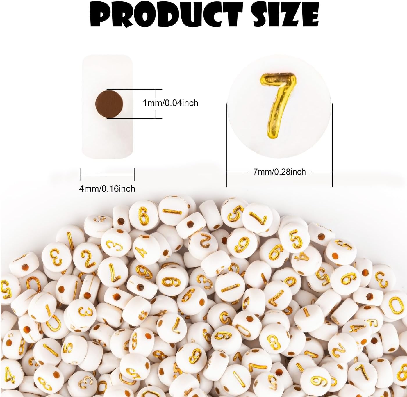 ZHIYUXI 1000PCS Number Beads for Friendship Bracelets image 2