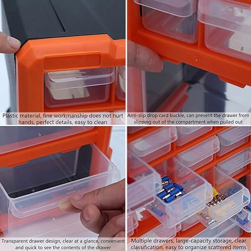 Miniatura 3 de Caja de herramientas de gabinete de almacenamiento de plástico de 60 cajones, piezas de almacenamiento de hardware y gabinete de manualidades,