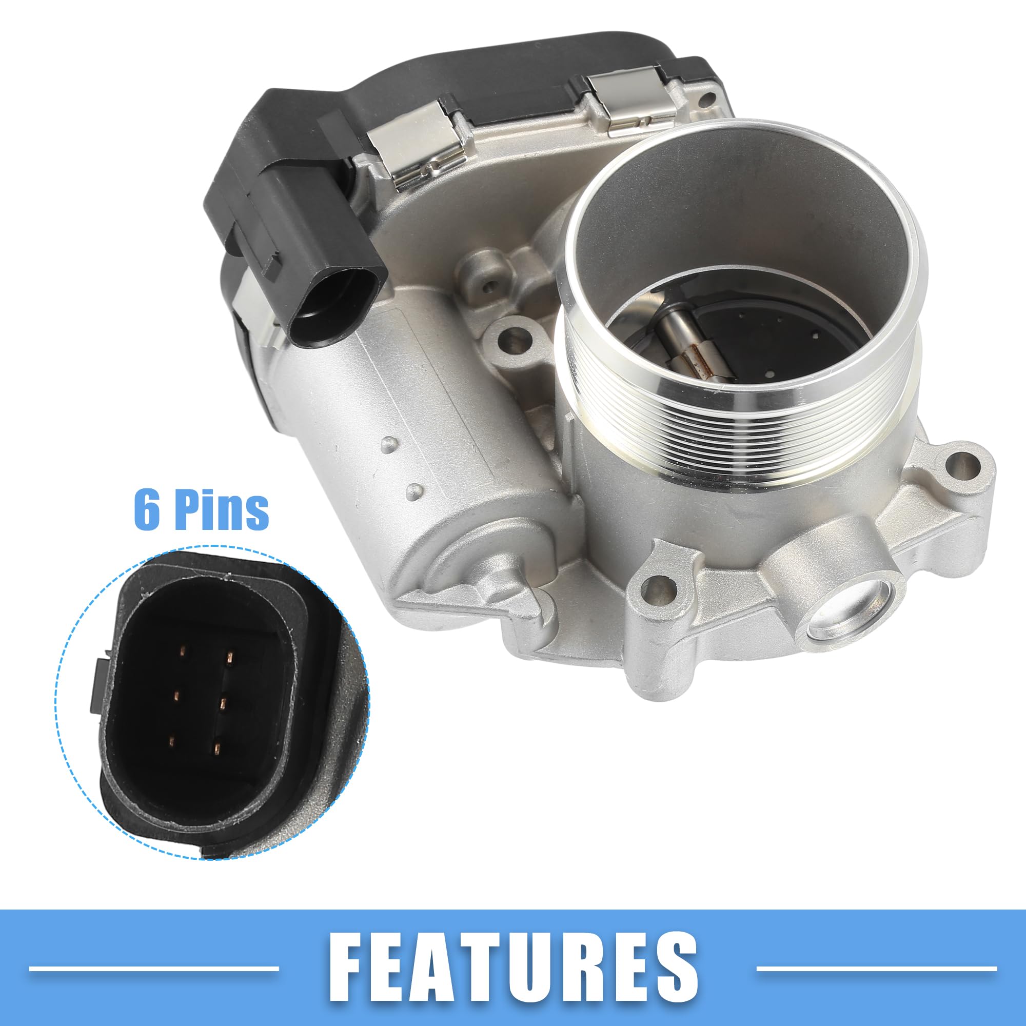 A ABSOPRO Cuerpo de Aceleración Electrónico No.06F133062A/06F133062Q Ensamblaje del Cuerpo del Acelerador del Motor para Vw Passat 2006-2010 2.0L para A4 2005-2012 Aluminio